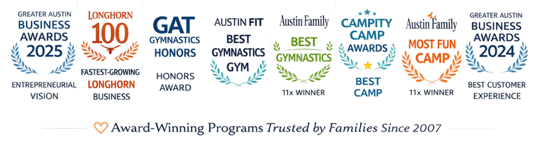 Voted Best of Austin Best Gymnastics Best Camps Best Preschool